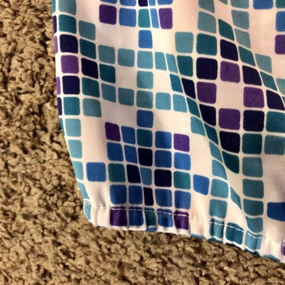 Nicole by Nicole Miller Blouse Womens L Used Sleeveless Blue Purple Cream - Picture 7 of 12